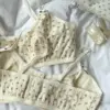 Білизна Топ блакитна квітка рібана