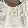 Білизна Топ молочний у троянду рібана