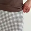 Муслін 2х шаровий Спідниця міді клітина сіра на молочном