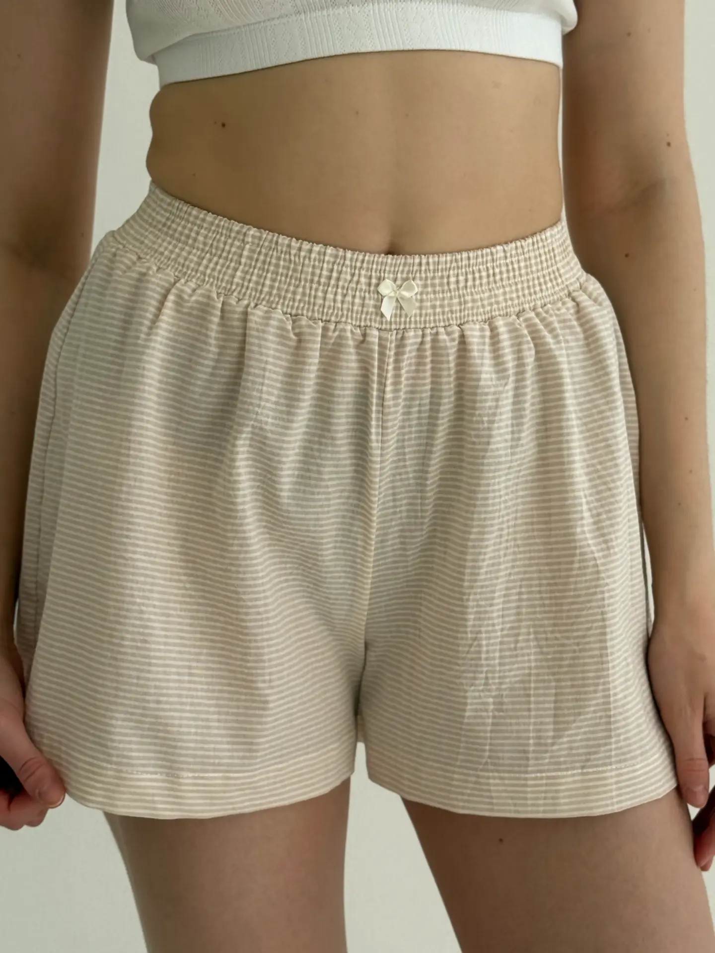 Шорти смужка тонка котон МОНО беж/молоко