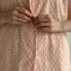 Костюм сорочка та шорти махра абстракція рожева