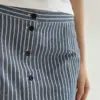 Спідниця коротка котон смужка на гудзиках синій/молоко