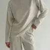 Костюм лонгслів та штани махра меланж