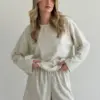 Костюм лонгслів та шорти махра меланж