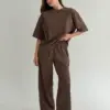 Костюм трикотаж футболка та Штани коричневий