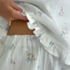Костюм муслін Майка та Шорти квітка з блакитним листком на молочному
