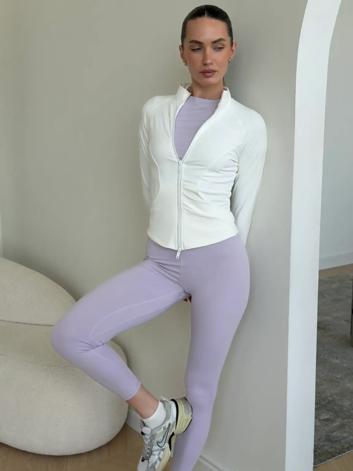 Yoga кофта на блискавці біла