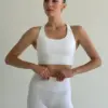 Yoga топ з перехресними бретелями білий