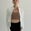 Yoga топ з перехресними бретелями капучино