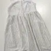 Сарафан котон смужка широка з накладними карманами молоко/чорний, SALE (з дефектами)