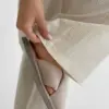 Костюм котон тонка смужка Майка та Штани з мереживом беж/молоко