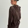 Костюм велюр кофта на блискавці та штани шоколад