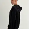 Костюм велюр кофта на блискавці та штани чорний