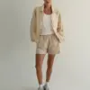 Костюм вітровка та шорти плащовий бежевий