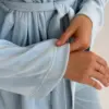 Костюм велюр кофта на запах та штани блакитний