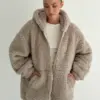 TEDDY Кофта з капюшоном попіл