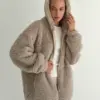 TEDDY Кофта з капюшоном попіл