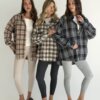 Фланель Сорочка клітинка хакі на молочному, One Size
