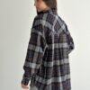 Фланель Сорочка синьо-коричнева клітинка на сірому, One Size