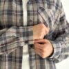 Фланель Сорочка клітинка бордо на сірому, One Size