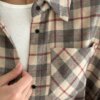 Фланель Сорочка клітинка бордо на бежевому, One Size