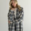 Фланель Сорочка жовто-зелена клітинка на молочному, One Size