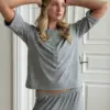 Soft Touch трикотаж костюм лонгслів та штани муки сірий