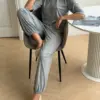Soft Touch трикотаж костюм лонгслів та штани муки сірий