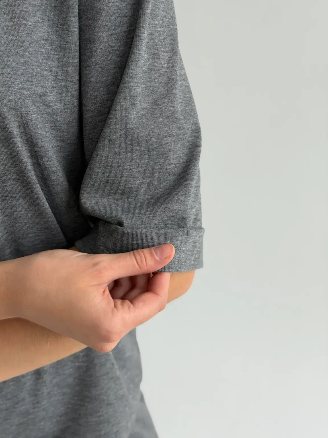 Soft Touch трикотаж костюм лонгслів та штани муки темно-сірий