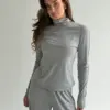 Soft Touch трикотаж лонгслів з високим горлом сірий
