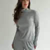 Soft Touch трикотаж лонгслів з високим горлом сірий