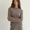 Soft Touch трикотаж лонгслів човник бежевий