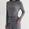 Soft Touch трикотаж лонгслів човник темно-сірий