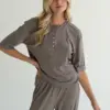 Soft Touch трикотаж костюм лонгслів та штани муки бежевий