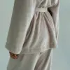 Костюм кофта на запах та штани двосторонній фліс бежевий