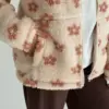 TEDDY Кофта на блискавці комір стійка коричнева квітка