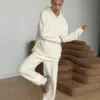 Костюм Кофта та Штани полар фліс молочний