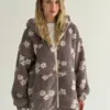 TEDDY Кофта на блискавці з капюшоном біла квітка