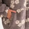 TEDDY Кофта на блискавці з капюшоном біла квітка