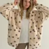 TEDDY Кофта на блискавці з капюшоном чорний горох