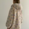 TEDDY Кофта на блискавці з капюшоном блакитна квітка