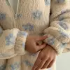 TEDDY Кофта на блискавці з капюшоном блакитна квітка