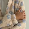 TEDDY Кофта на блискавці з капюшоном блакитна квітка