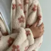 TEDDY Кофта на блискавці з капюшоном коричнева квітка
