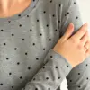 Трикотаж горох чорний на сірому лонгслів та штани