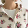 Костюм Кофта та Штани полар фліс троянди на молочному