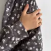 Костюм Кофта та Штани полар фліс біла квітка на сірому