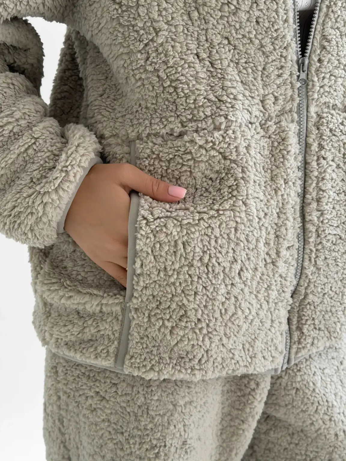 TEDDY ХМАРКА Костюм кофта на блискавці та штани попіл