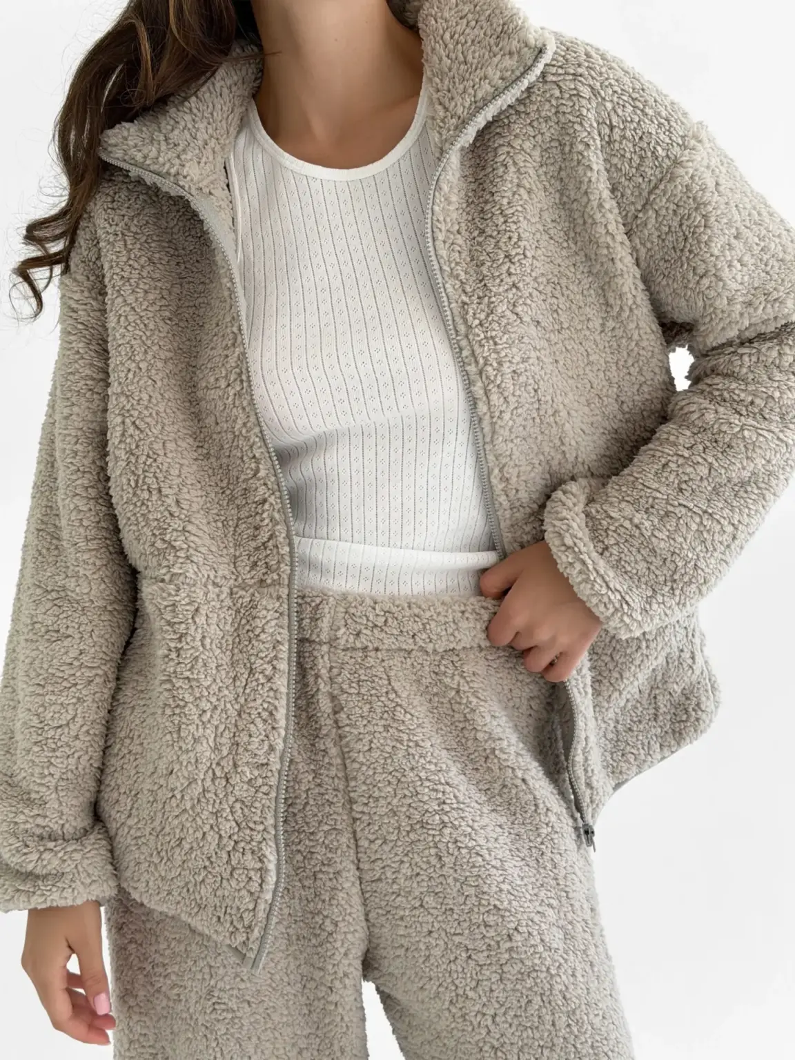 TEDDY ХМАРКА Костюм кофта на блискавці та штани попіл