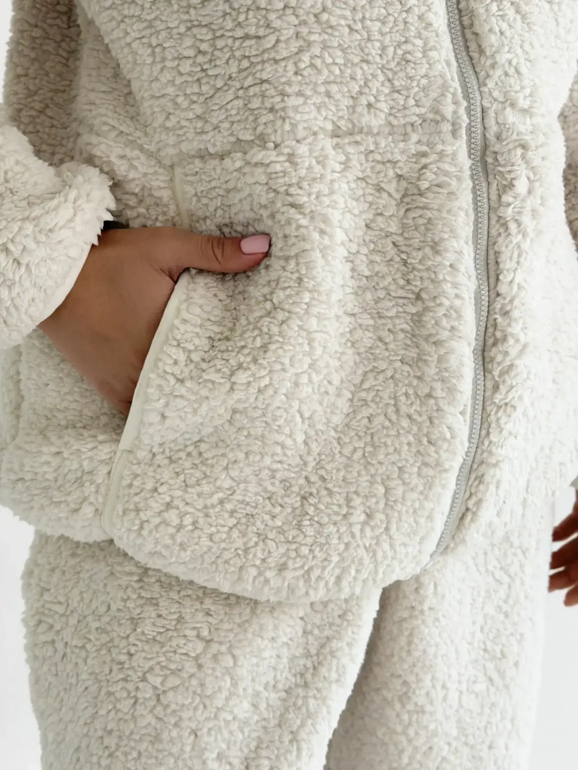 TEDDY ХМАРКА Костюм кофта на блискавці та штани молочний